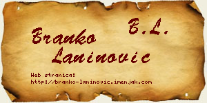 Branko Laninović vizit kartica